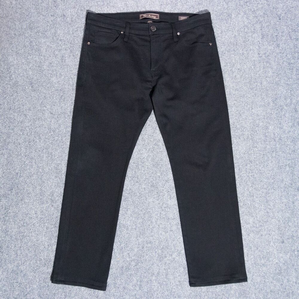 34 Heritage Courage Jeans Men's 34x29 Black Mid Rise Straight Stretch Pants